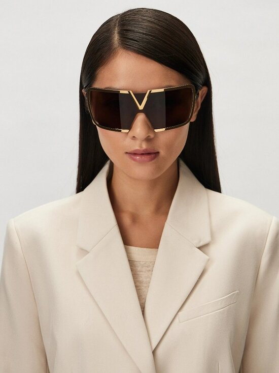 Valentino Women Sunglasses Titanium Gold Brown AR Mask V-ROMASK VLS-120B 146 main image 12